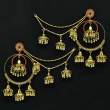 Load image into Gallery viewer, Red Rhinestone Bahubali Earrings
