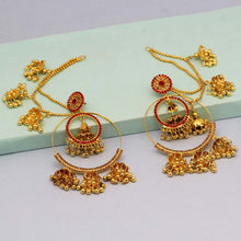 Load image into Gallery viewer, Red Rhinestone Bahubali Earrings
